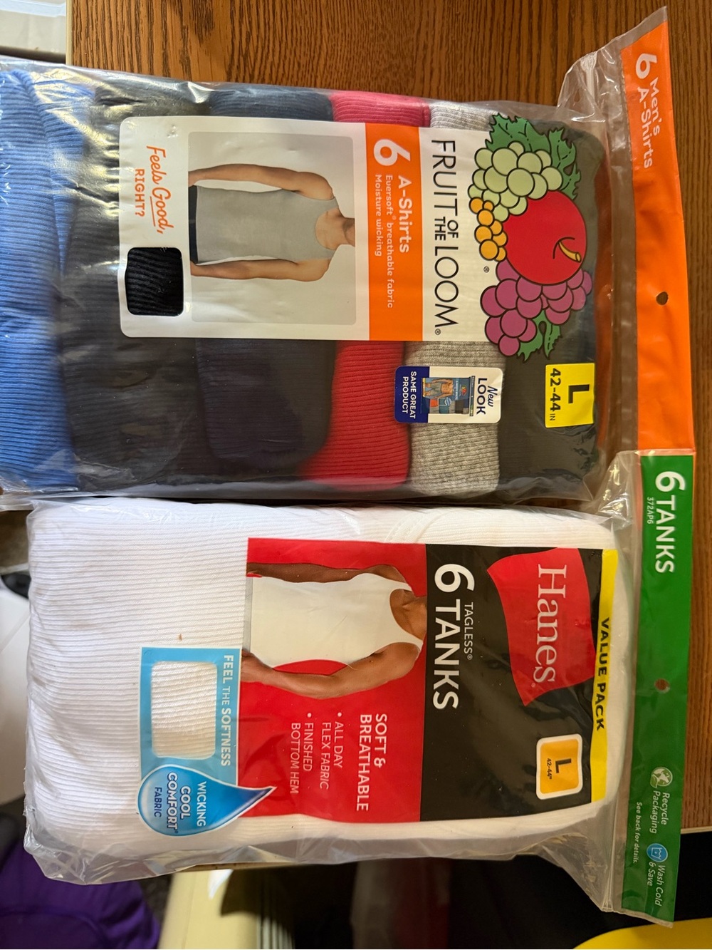Fruit of the Loom/Hanes 6-Pack A-Shirts – colors, white 12 TOTAL